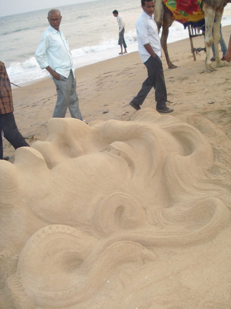 Sand sculptures on the beach. (Photo Credit: Sucheta Das Mohapatra)