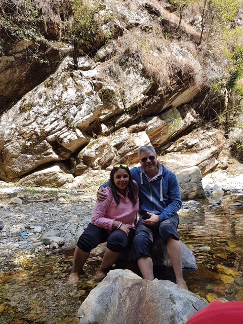 The water at Bhalu Gaad waterfalls is ice cold and clear.